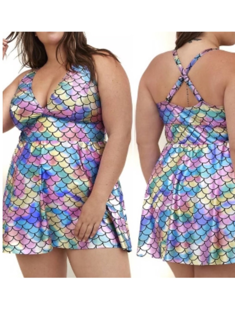 Torrid Mermaid Swim Dress with brief